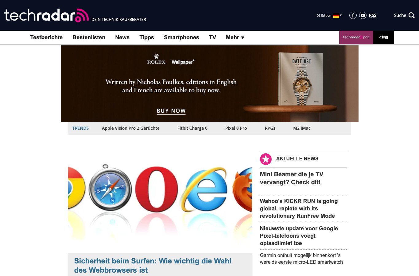 TechRadar: After rejection/continue